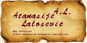 Atanasije Lalošević vizit kartica